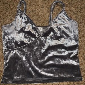 Grey velvet tank top